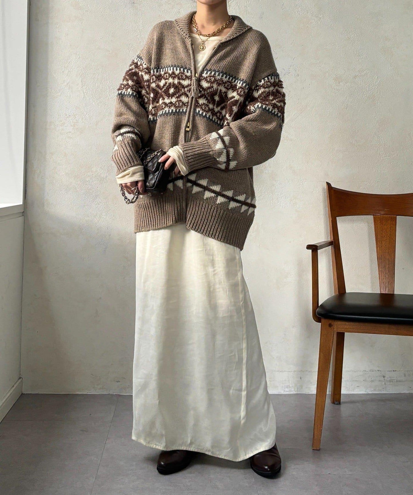 北歐風拉鍊開衫