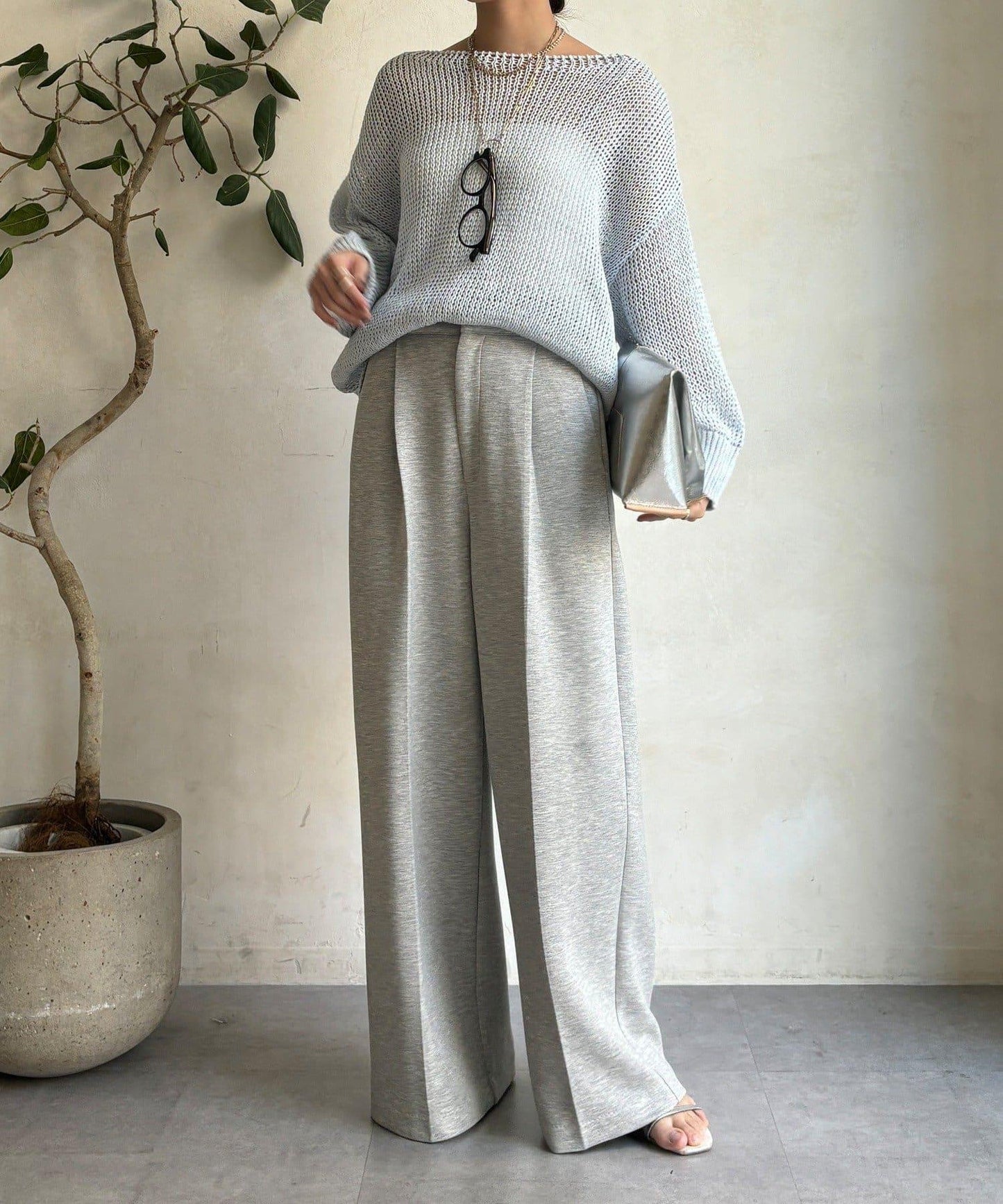 中縫壓褶西裝褲