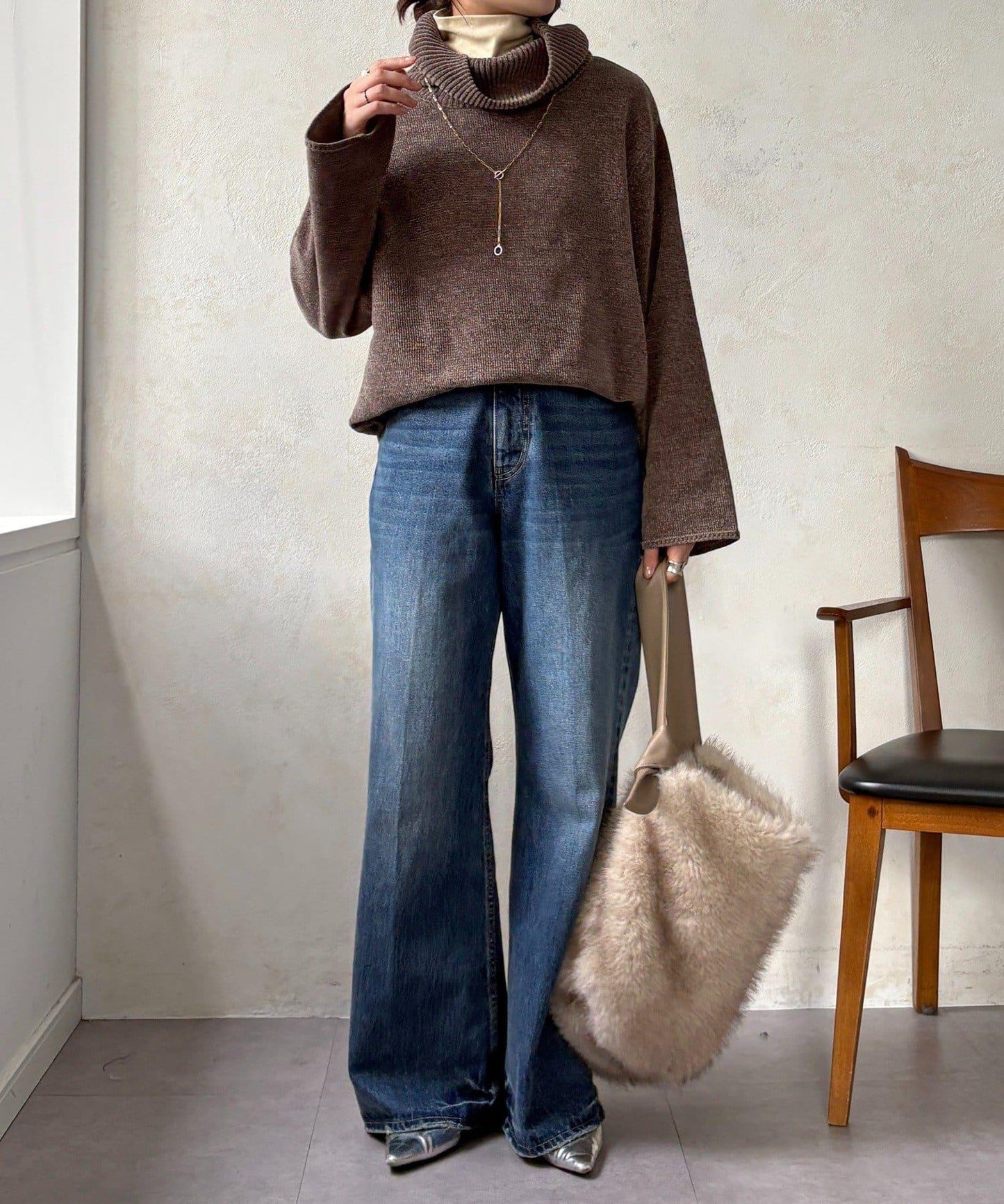 燈芯絨高領套頭衫