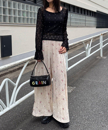 蕾絲波點套頭衫