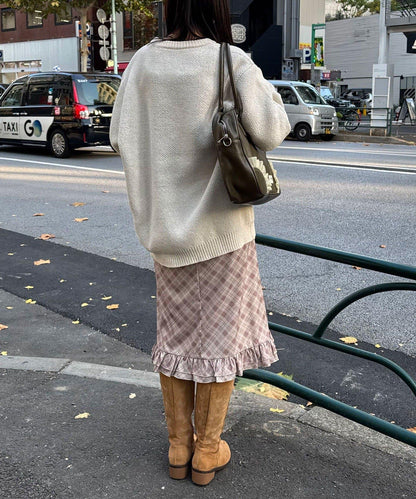 【neutral by ciaopanic】格紋喇叭裙