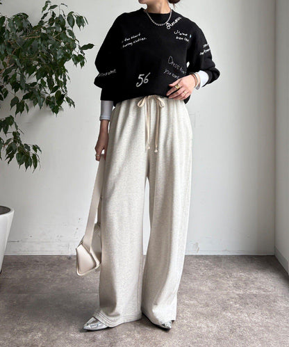 字母刺繡套頭衫