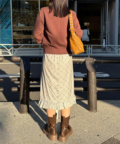 【neutral by ciaopanic】格紋喇叭裙