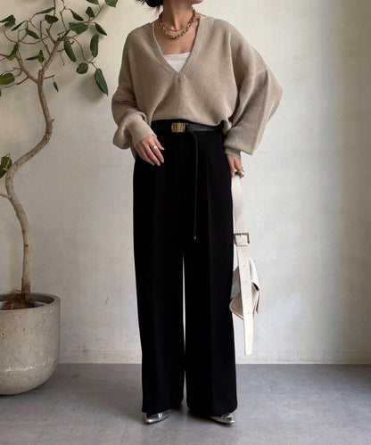 中縫壓褶西裝褲