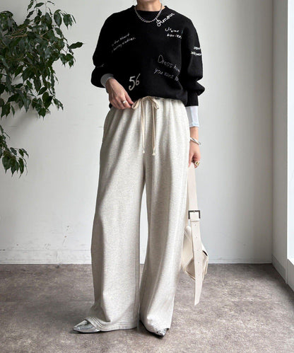 字母刺繡套頭衫