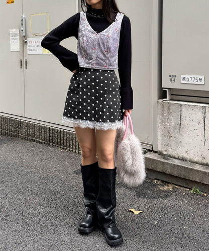 水鑽花卉刺繡吊帶背心