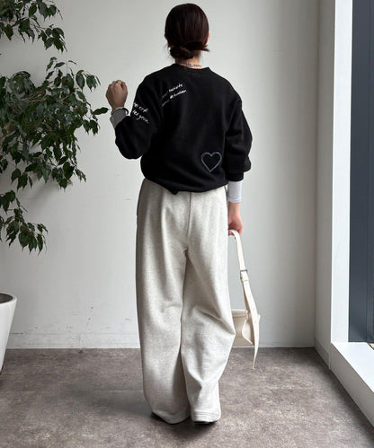 字母刺繡套頭衫