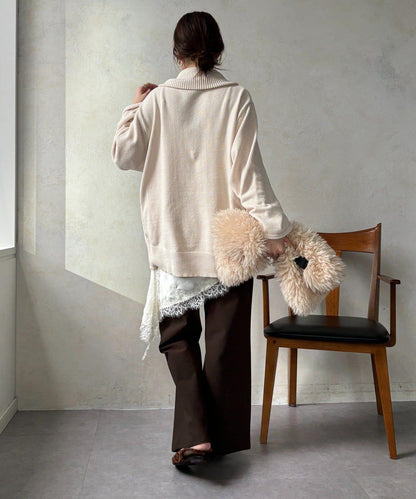 燈芯絨高領套頭衫