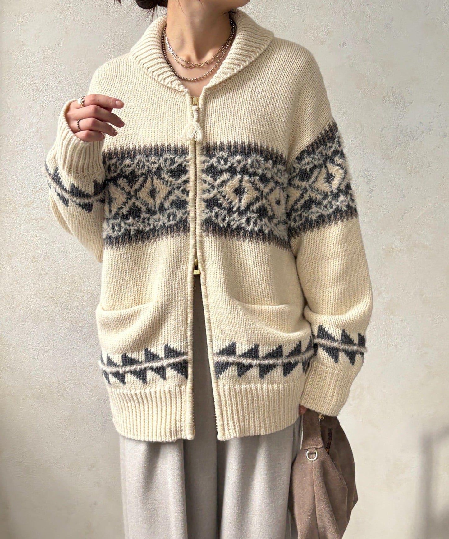 北歐風拉鍊開衫