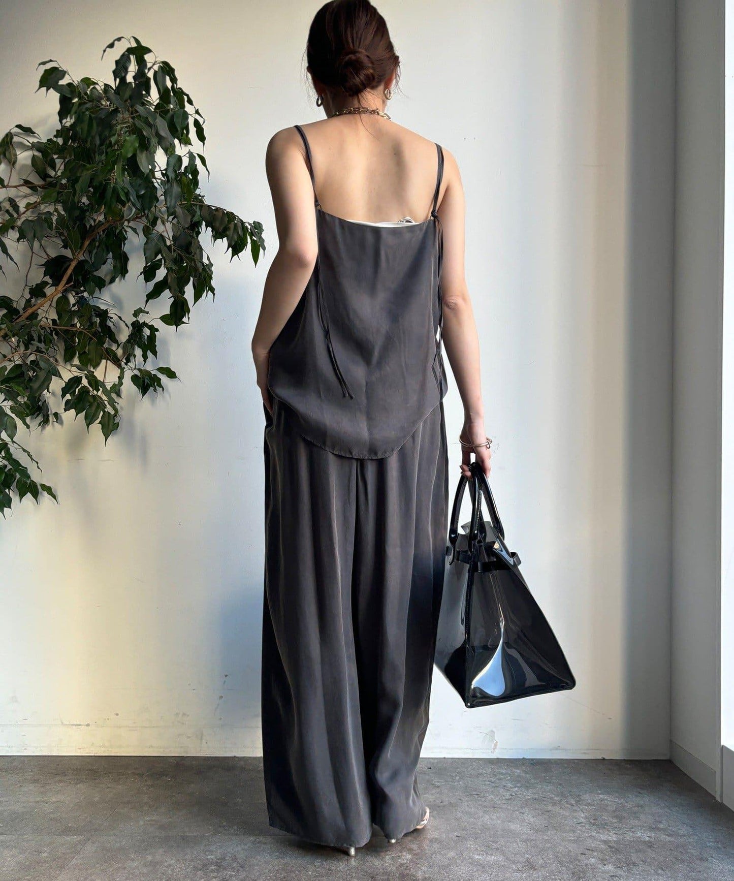 【套裝可搭配】醋酸纖維人造絲褶皺長褲