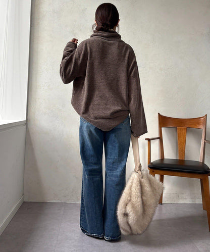 燈芯絨高領套頭衫