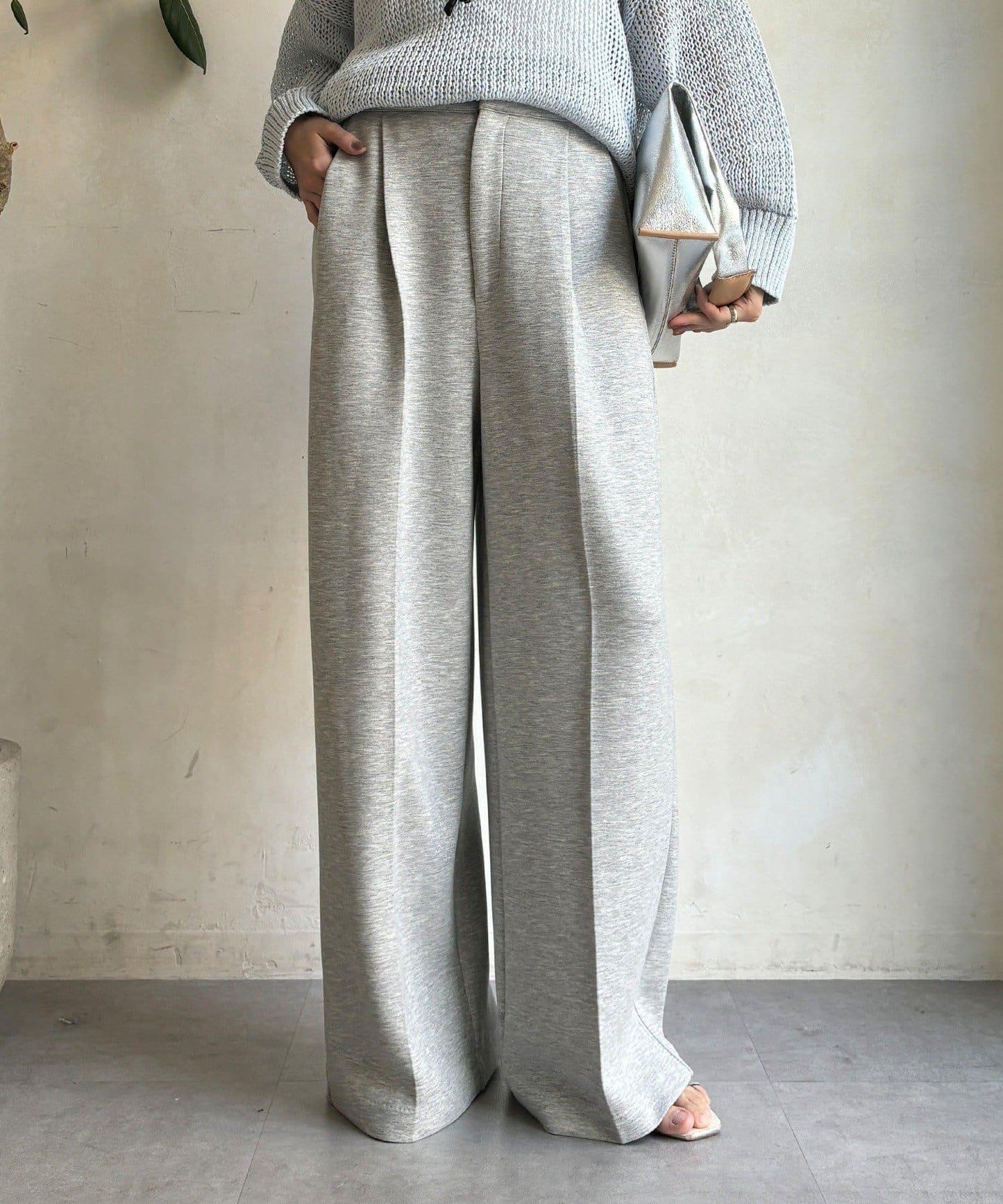 中縫壓褶西裝褲