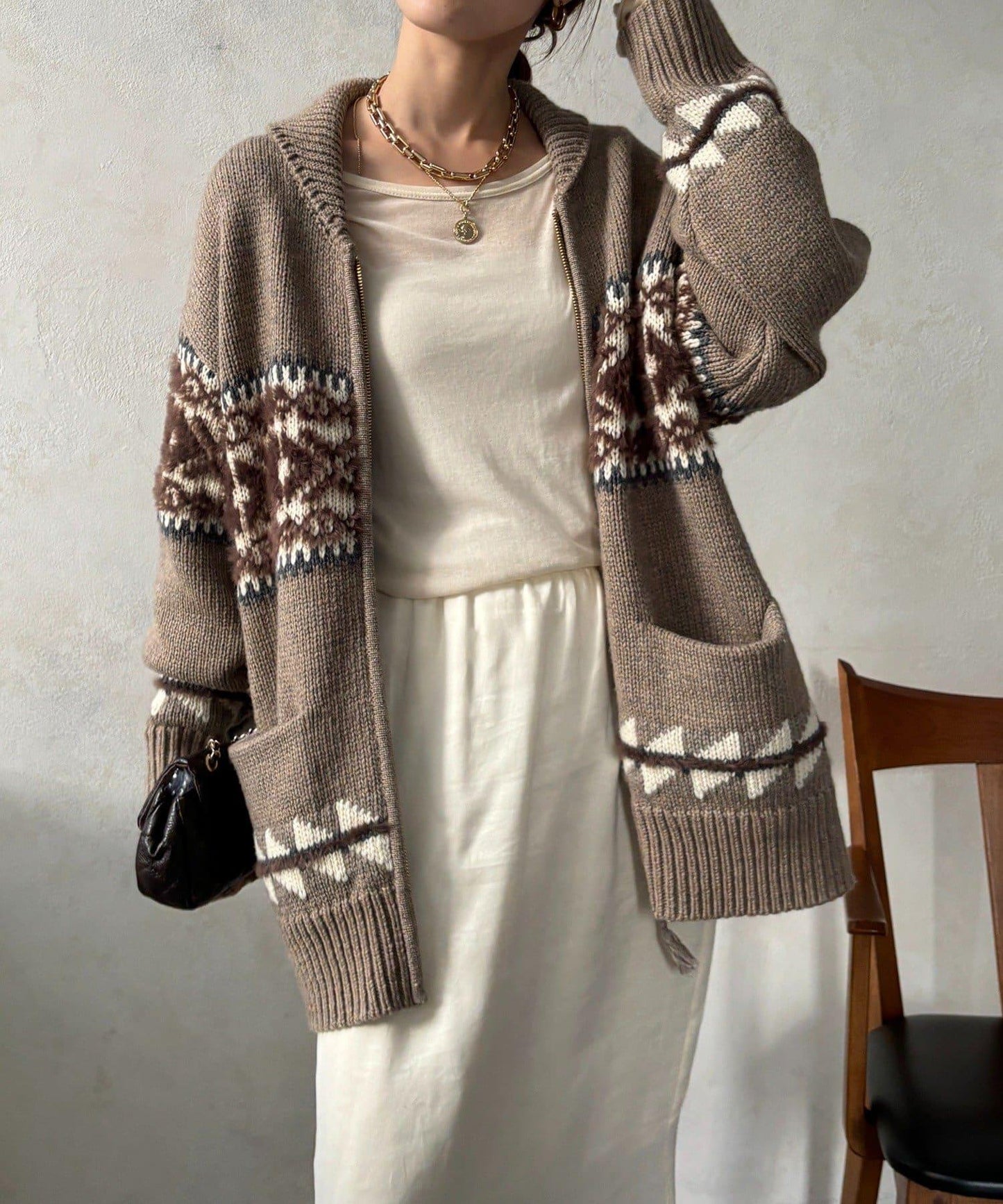 北歐風拉鍊開衫