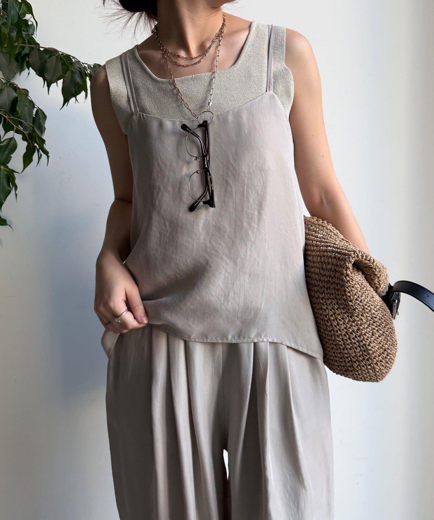 【套裝可搭配】醋酸人造絲吊帶背心