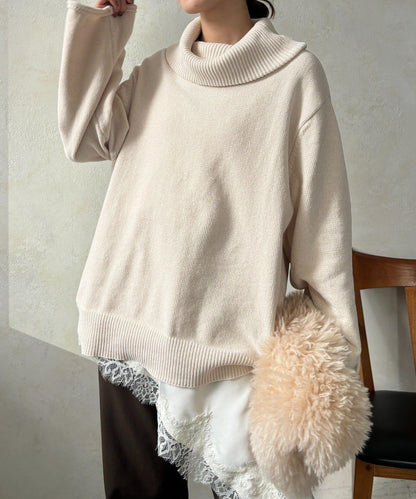 燈芯絨高領套頭衫