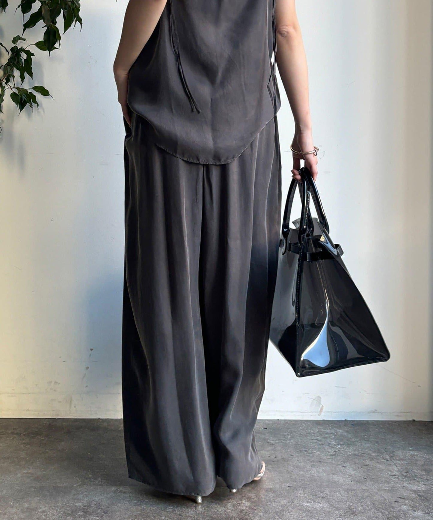 【套裝可搭配】醋酸纖維人造絲褶皺長褲