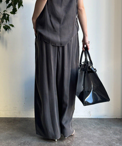 【套裝可搭配】醋酸纖維人造絲褶皺長褲