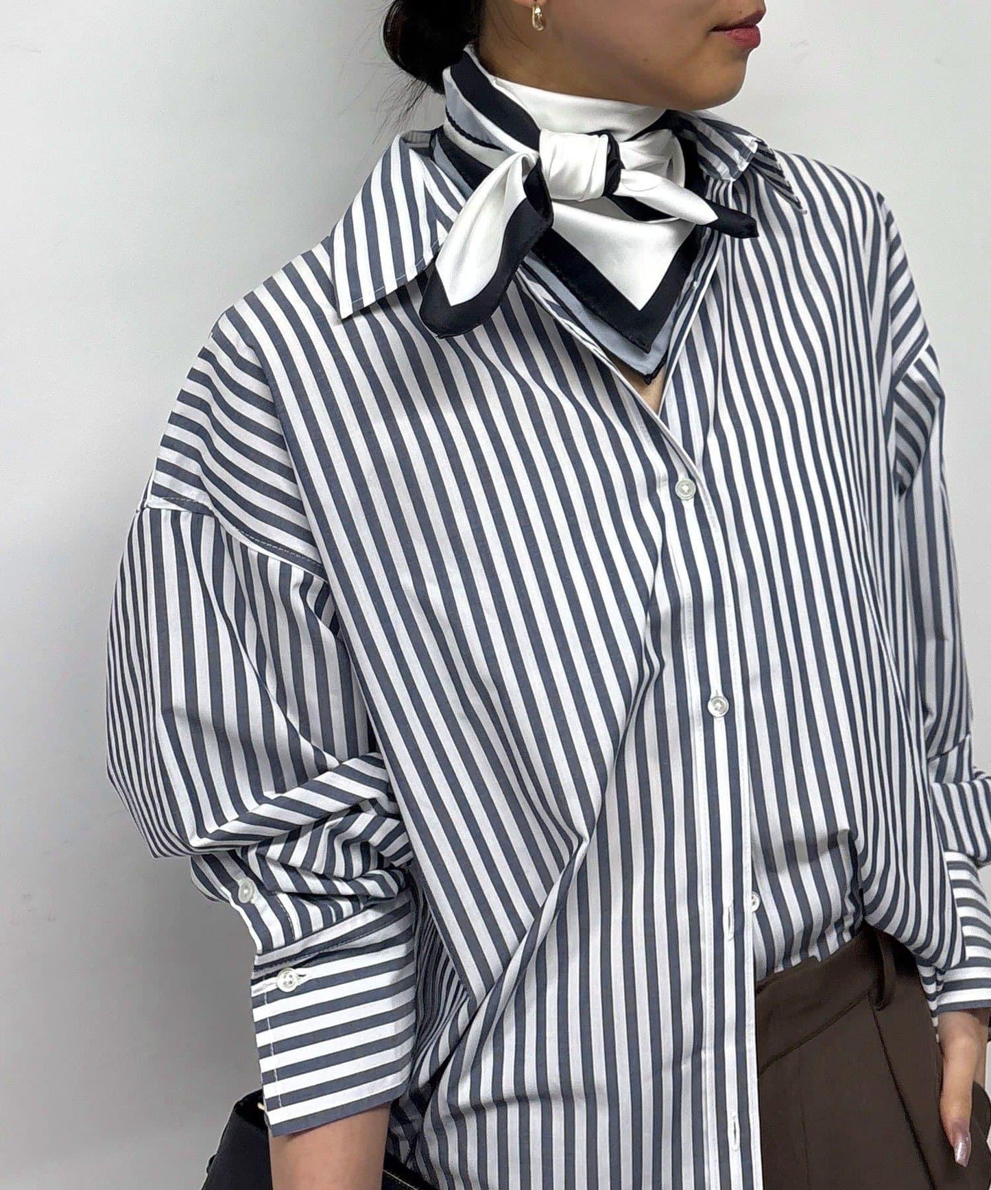 【MANAKA聯名】條紋襯衫絲巾套裝