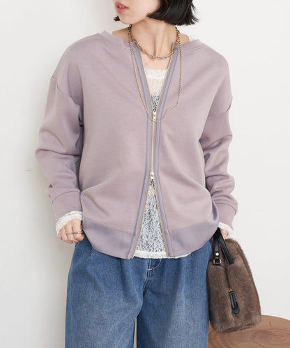 雙拉鍊紙板套頭衫