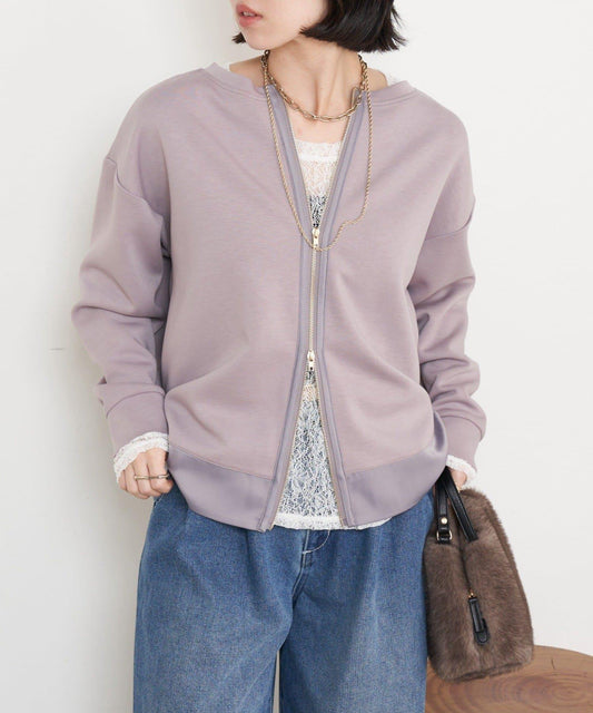 雙拉鍊紙板套頭衫