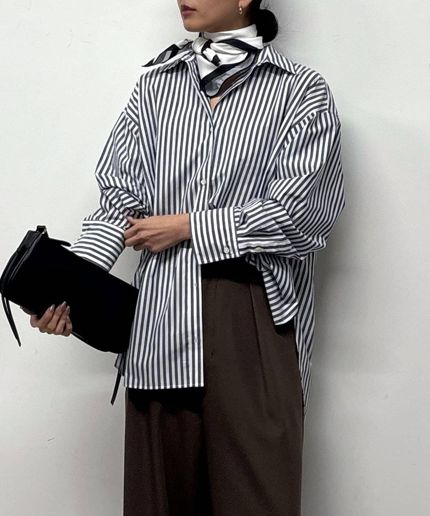 【MANAKA聯名】條紋襯衫絲巾套裝