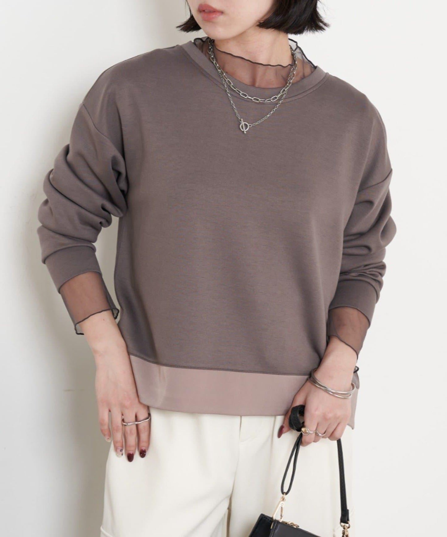 雙拉鍊紙板套頭衫