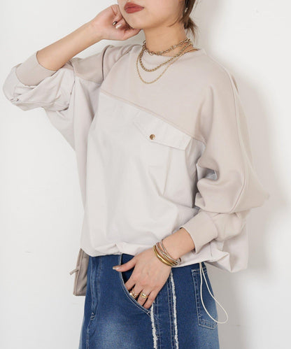 布料拼接雙面針織衛衣