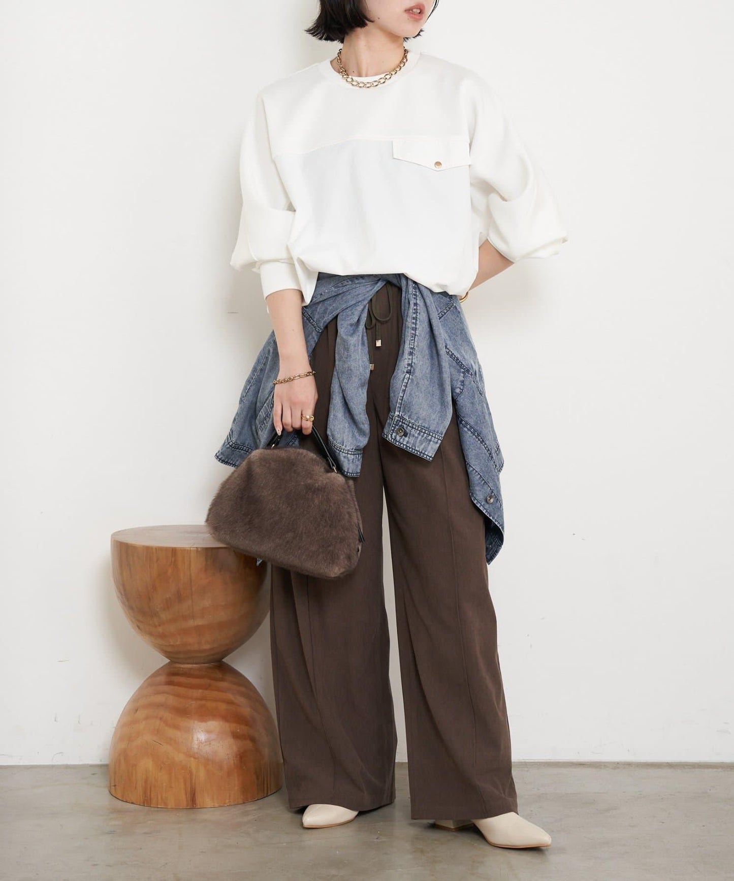 布料拼接雙面針織衛衣