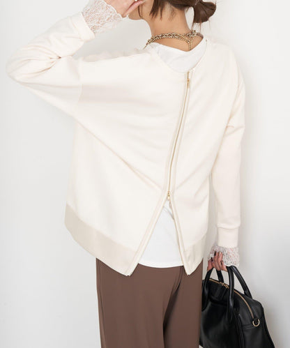 雙拉鍊紙板套頭衫