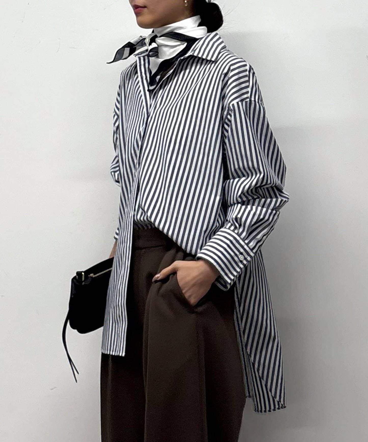 【MANAKA聯名】條紋襯衫絲巾套裝