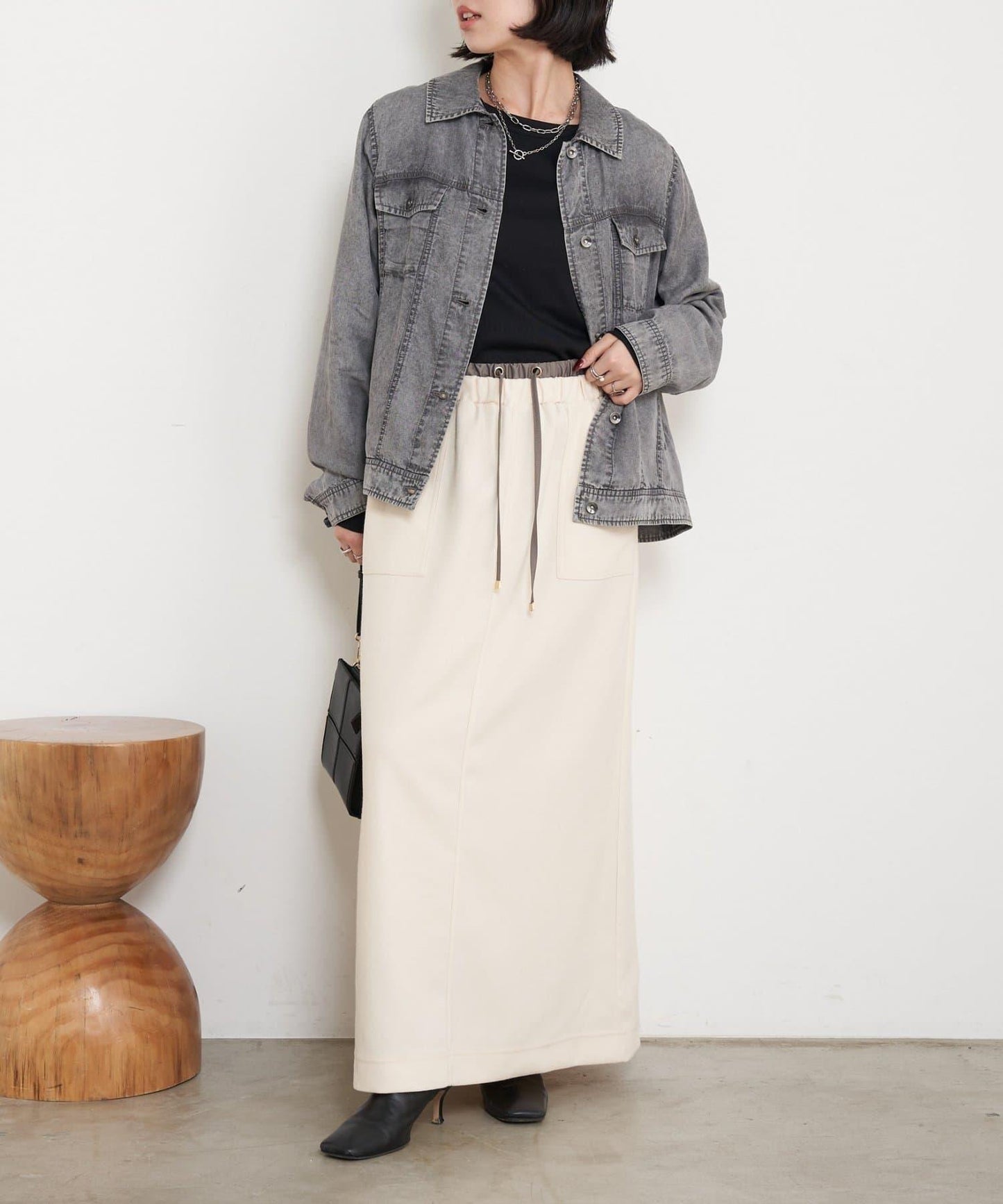 天絲牛仔立領夾克