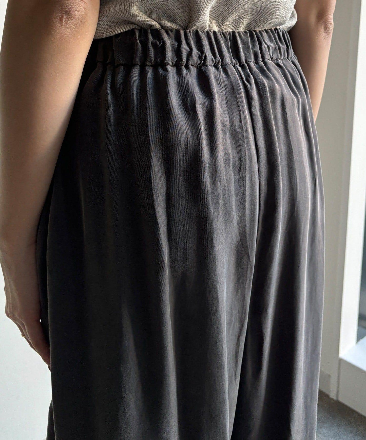 【套裝可搭配】醋酸纖維人造絲褶皺長褲