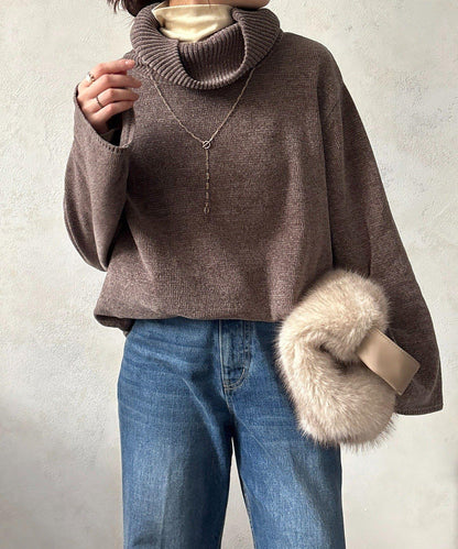 燈芯絨高領套頭衫