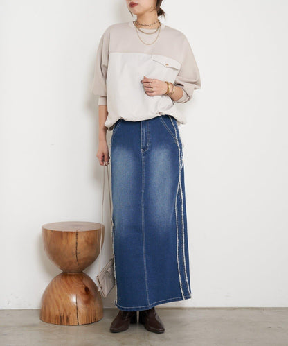 布料拼接雙面針織衛衣