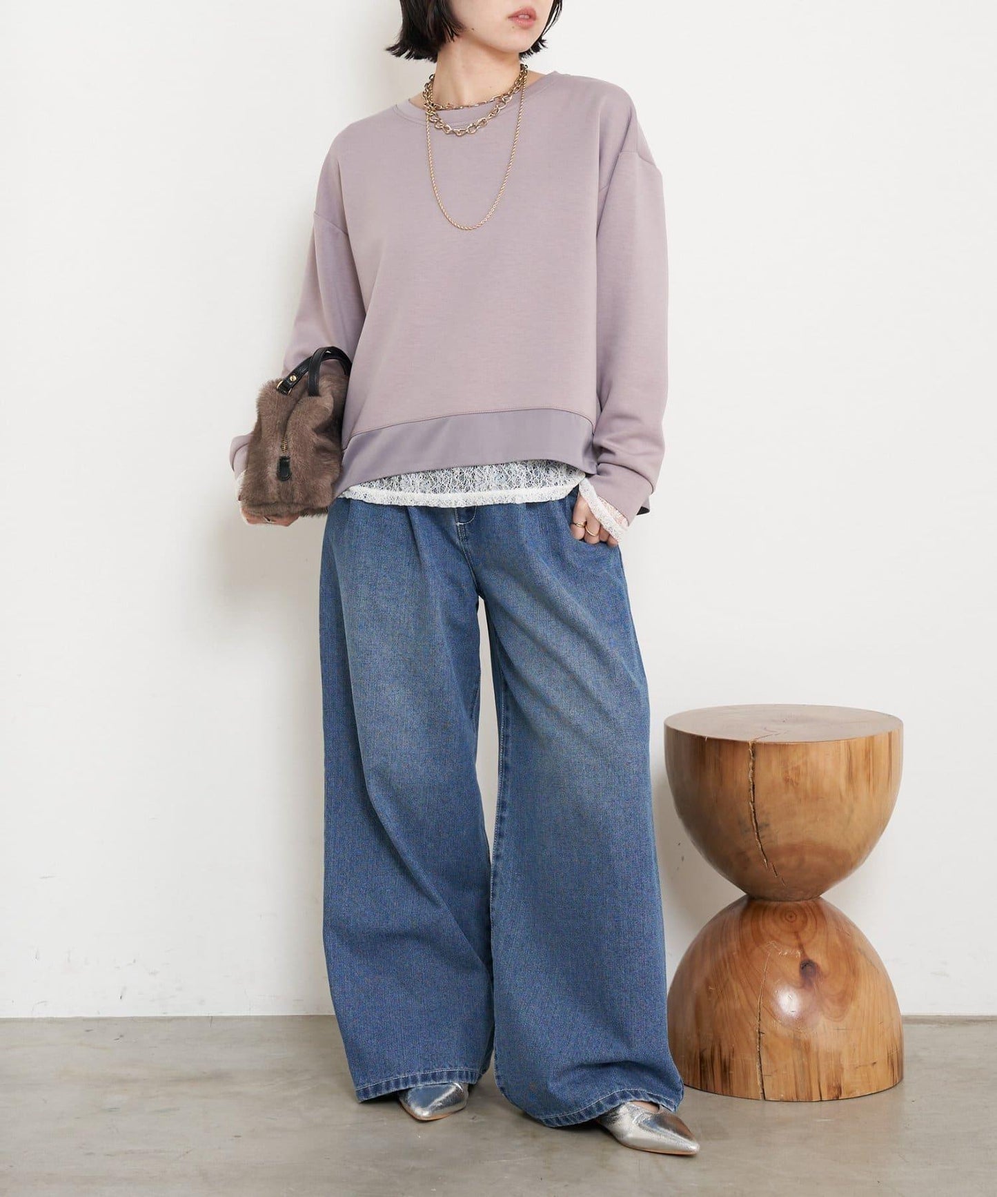 雙拉鍊紙板套頭衫