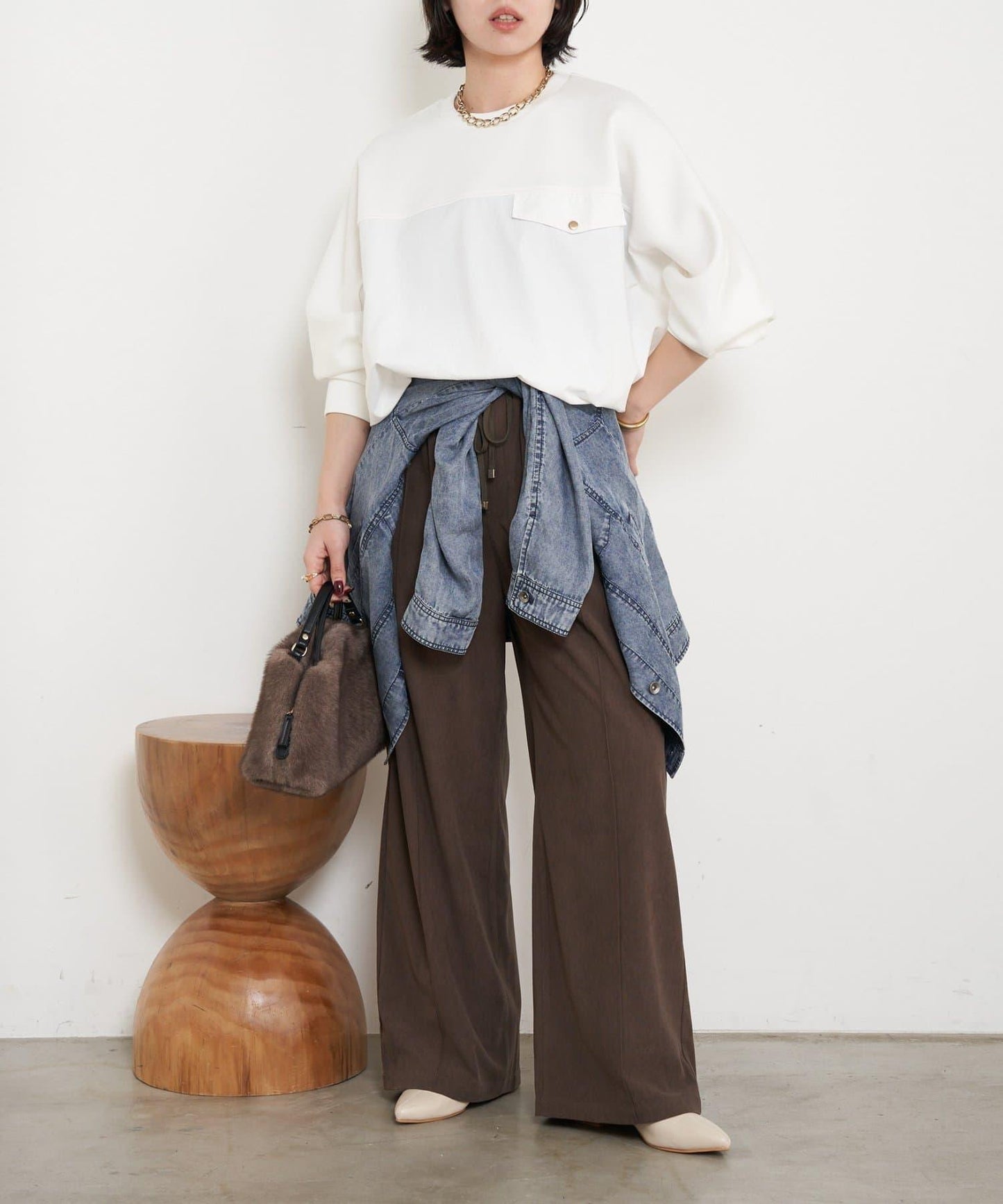 布料拼接雙面針織衛衣