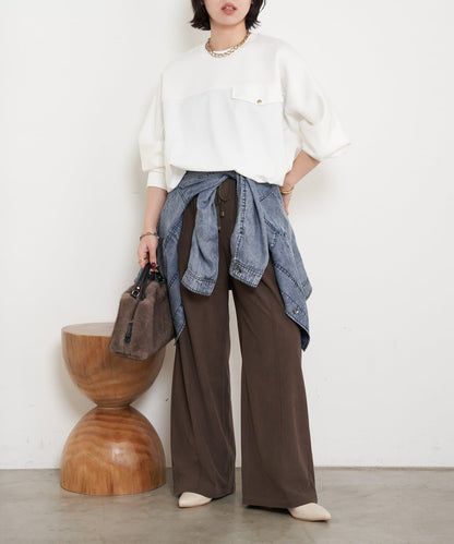 布料拼接雙面針織衛衣