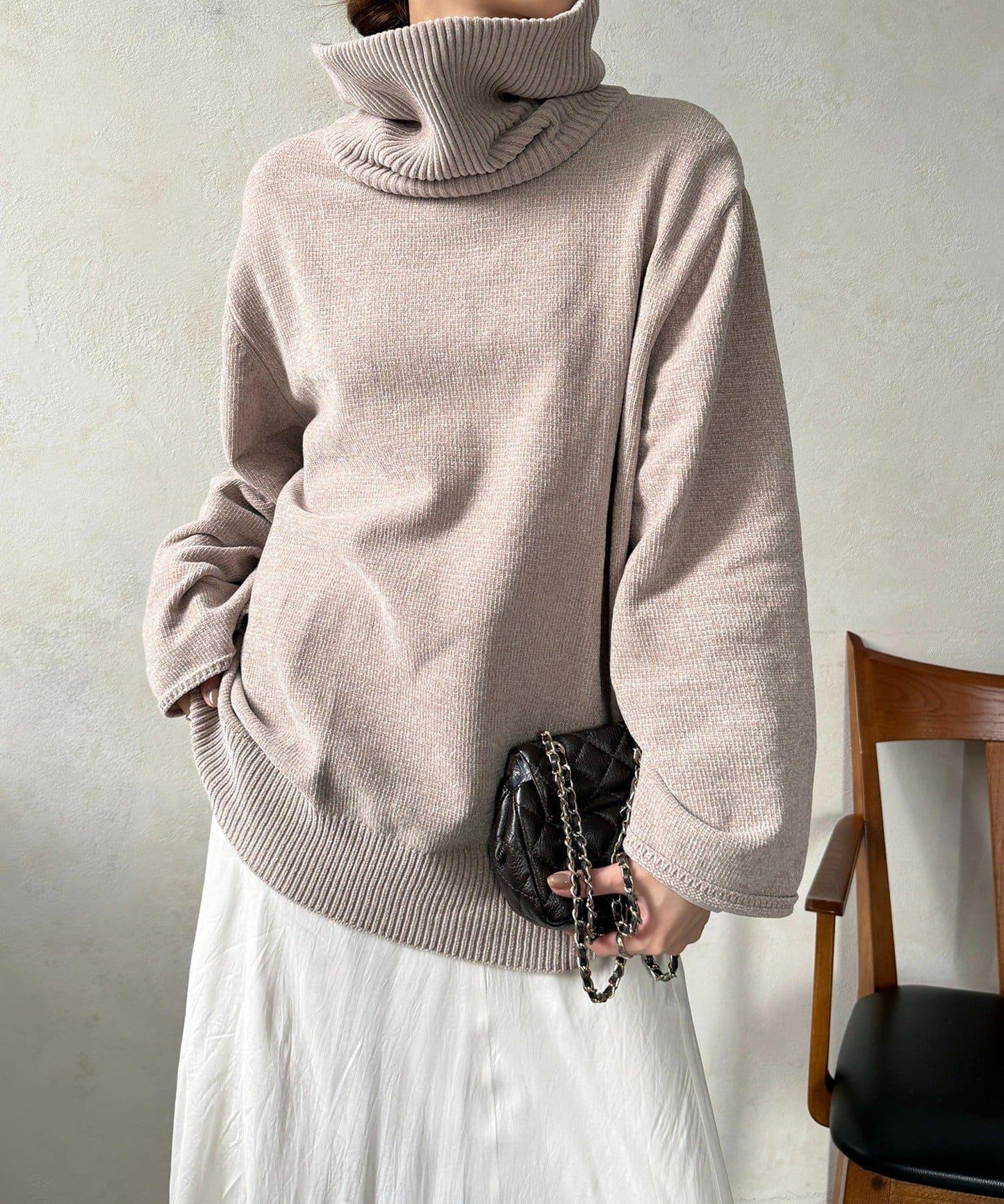 燈芯絨高領套頭衫