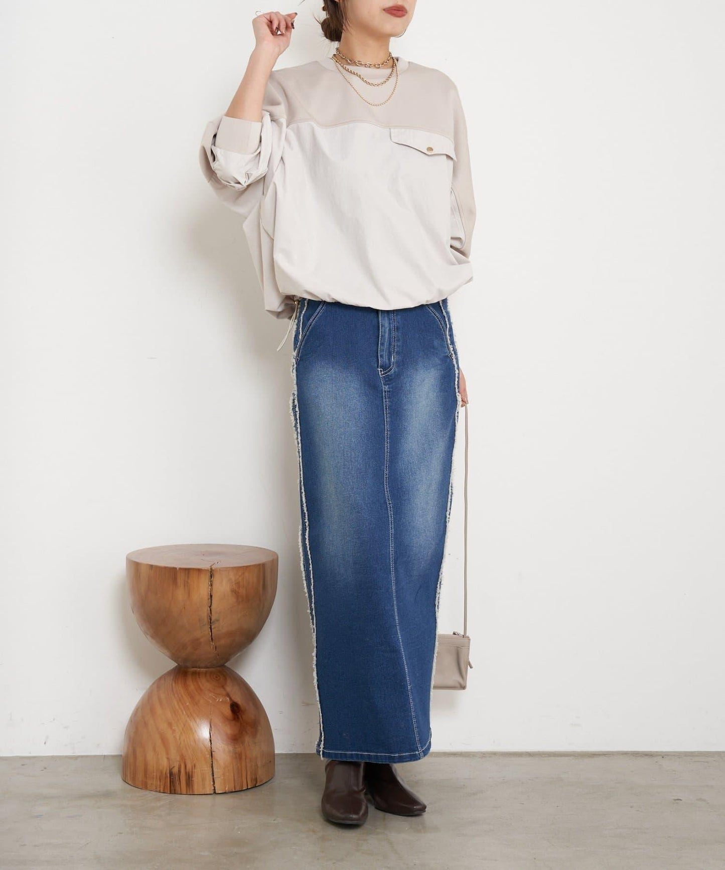 布料拼接雙面針織衛衣