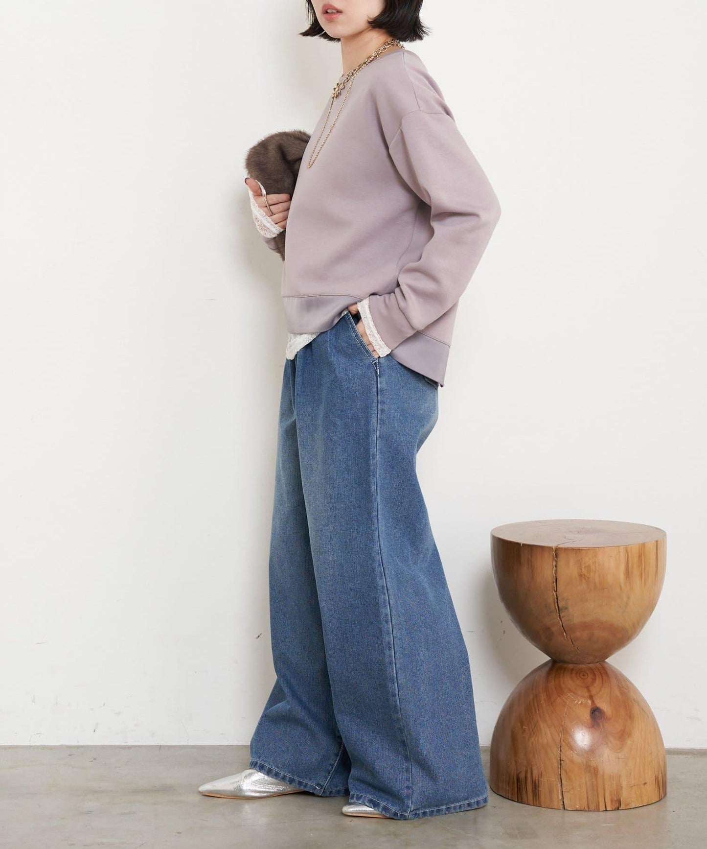 雙拉鍊紙板套頭衫