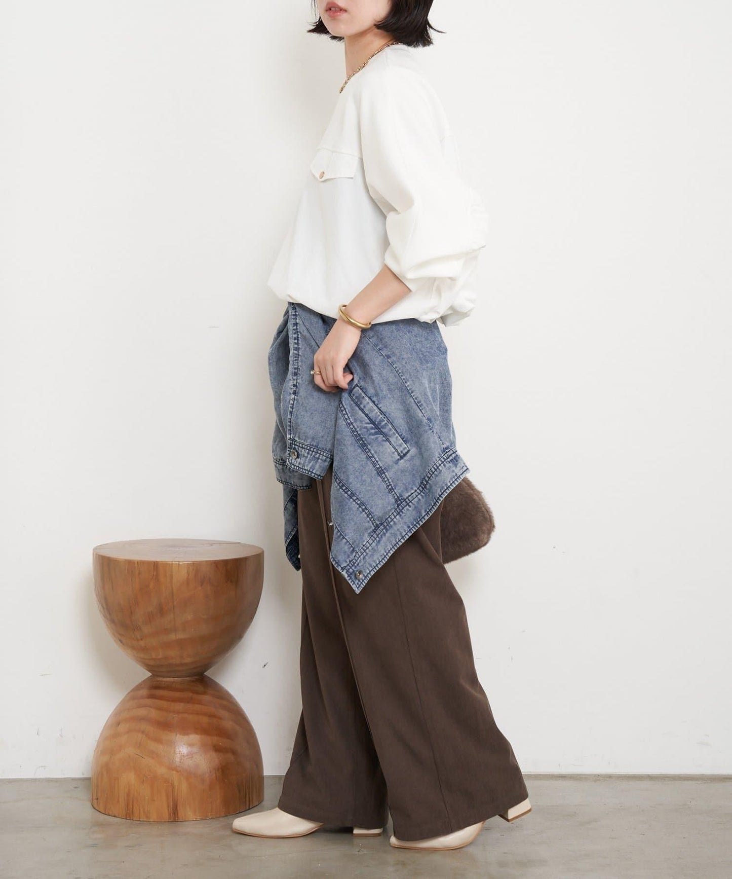 布料拼接雙面針織衛衣