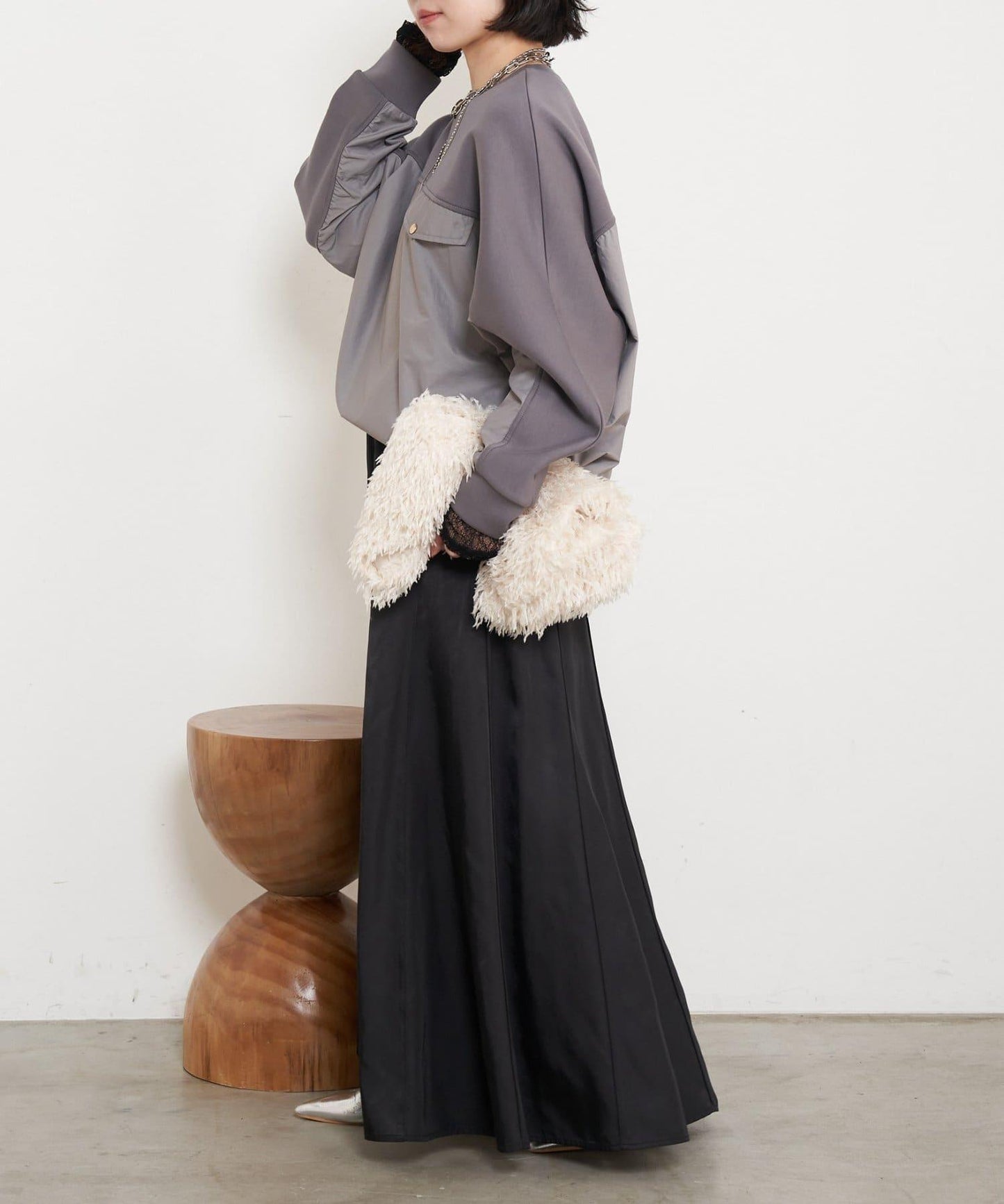 布料拼接雙面針織衛衣