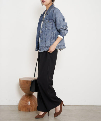 天絲牛仔立領夾克