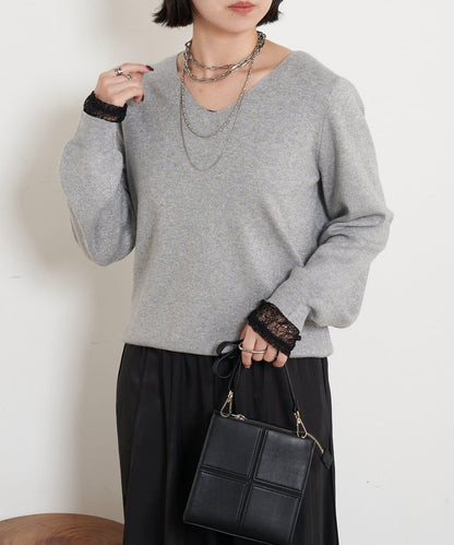 亮片V領針織衫