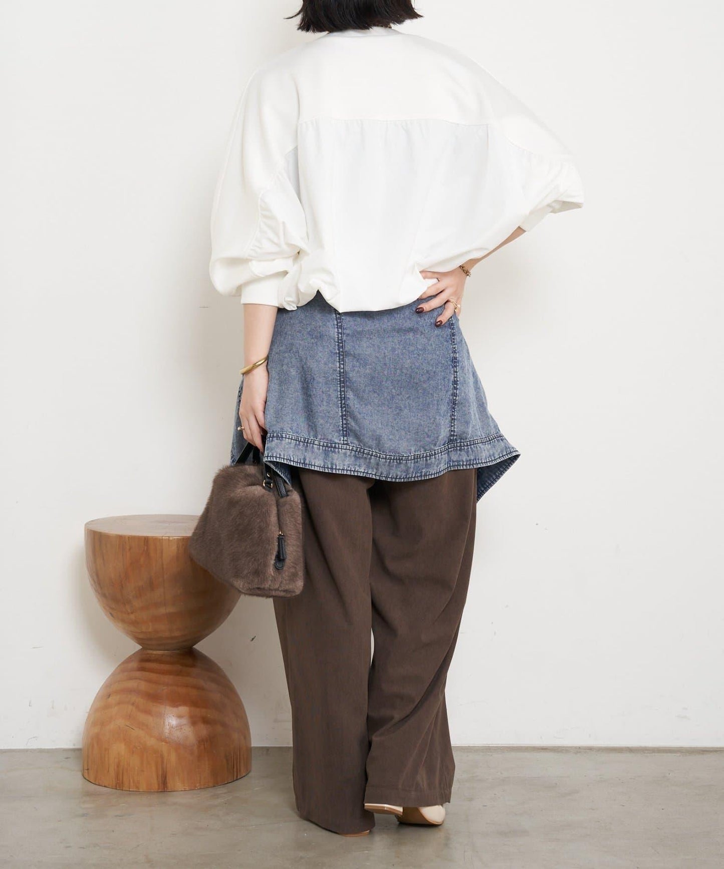 布料拼接雙面針織衛衣