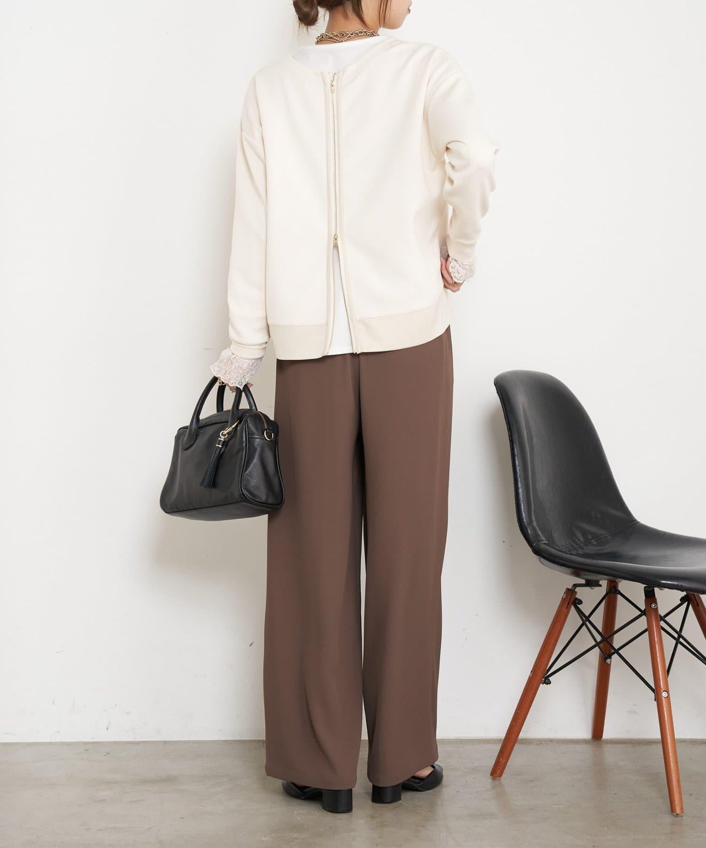 雙拉鍊紙板套頭衫