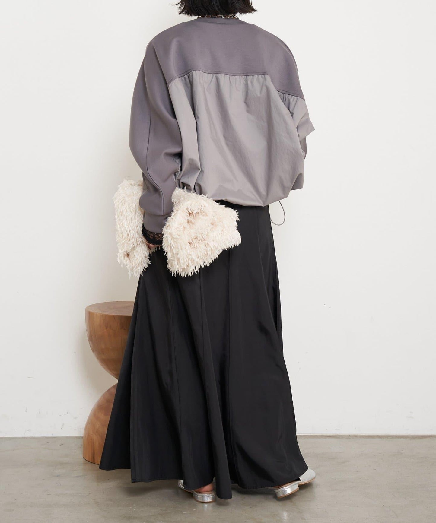 布料拼接雙面針織衛衣