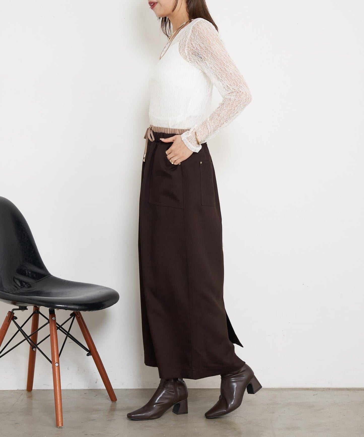 蕾絲透視針織衫