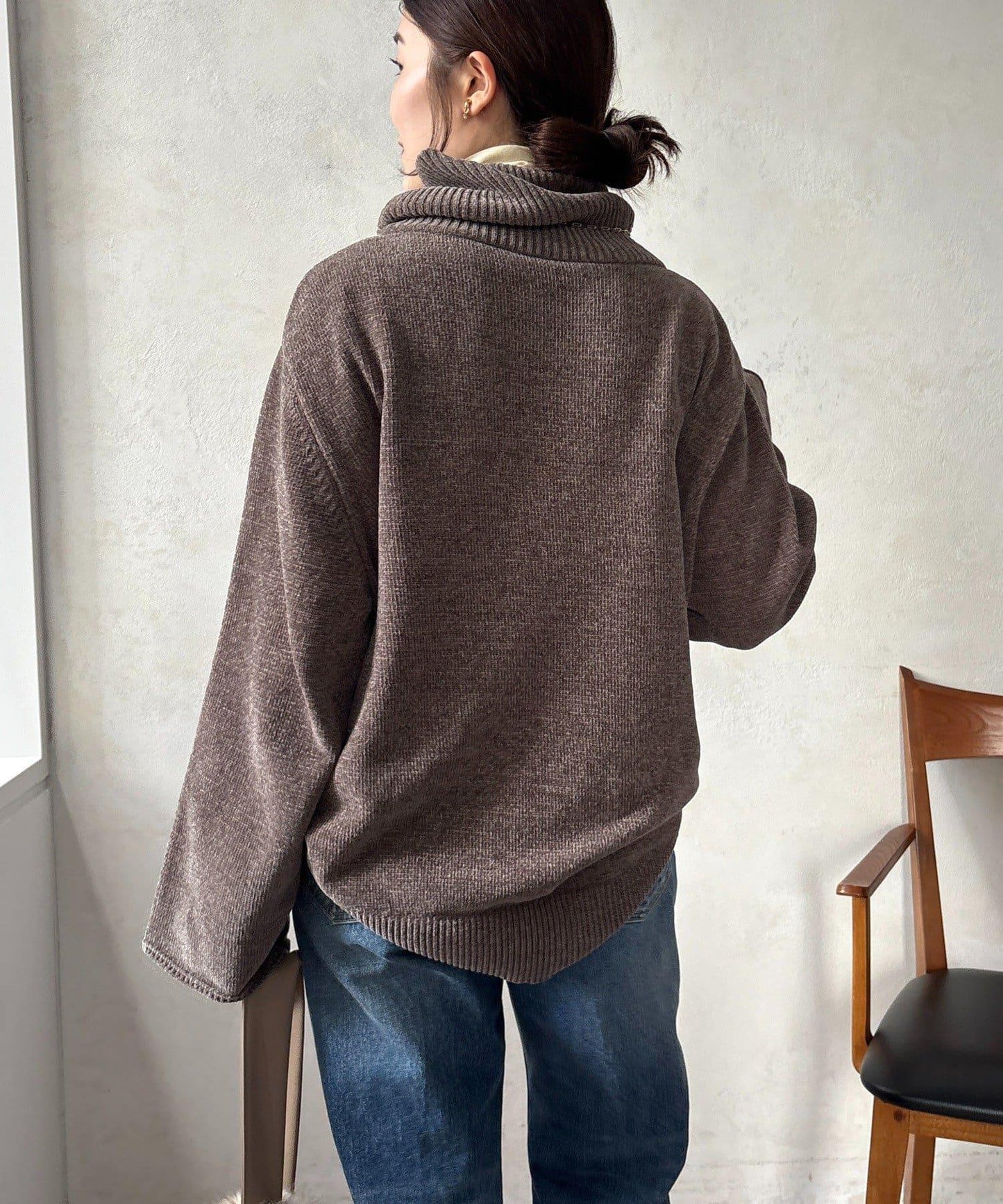 燈芯絨高領套頭衫