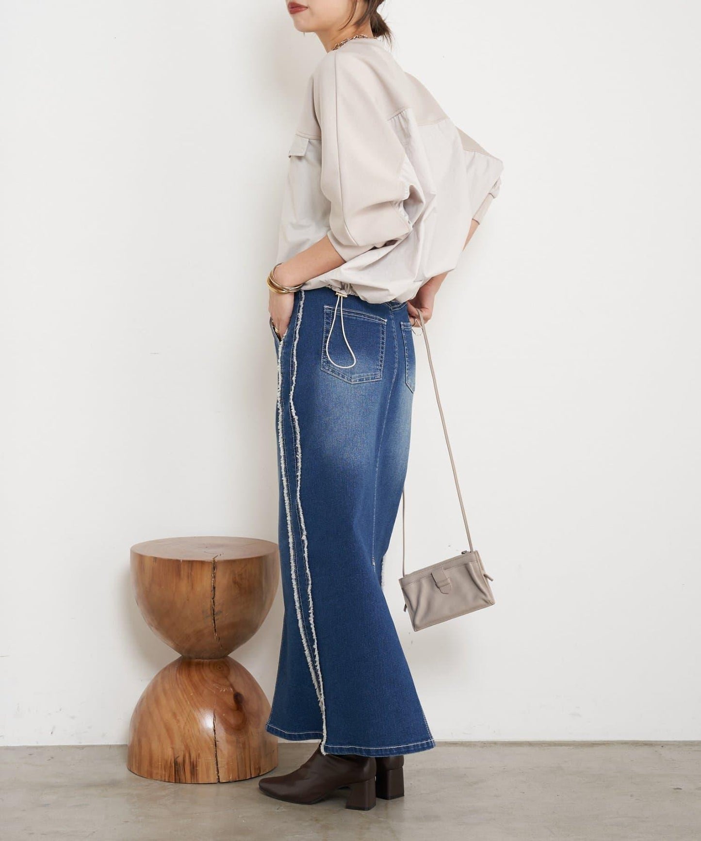 布料拼接雙面針織衛衣